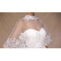 2017 Vente chaude mariage nuptiale jolie dentelle blanche appliques châle en dentelle blanche